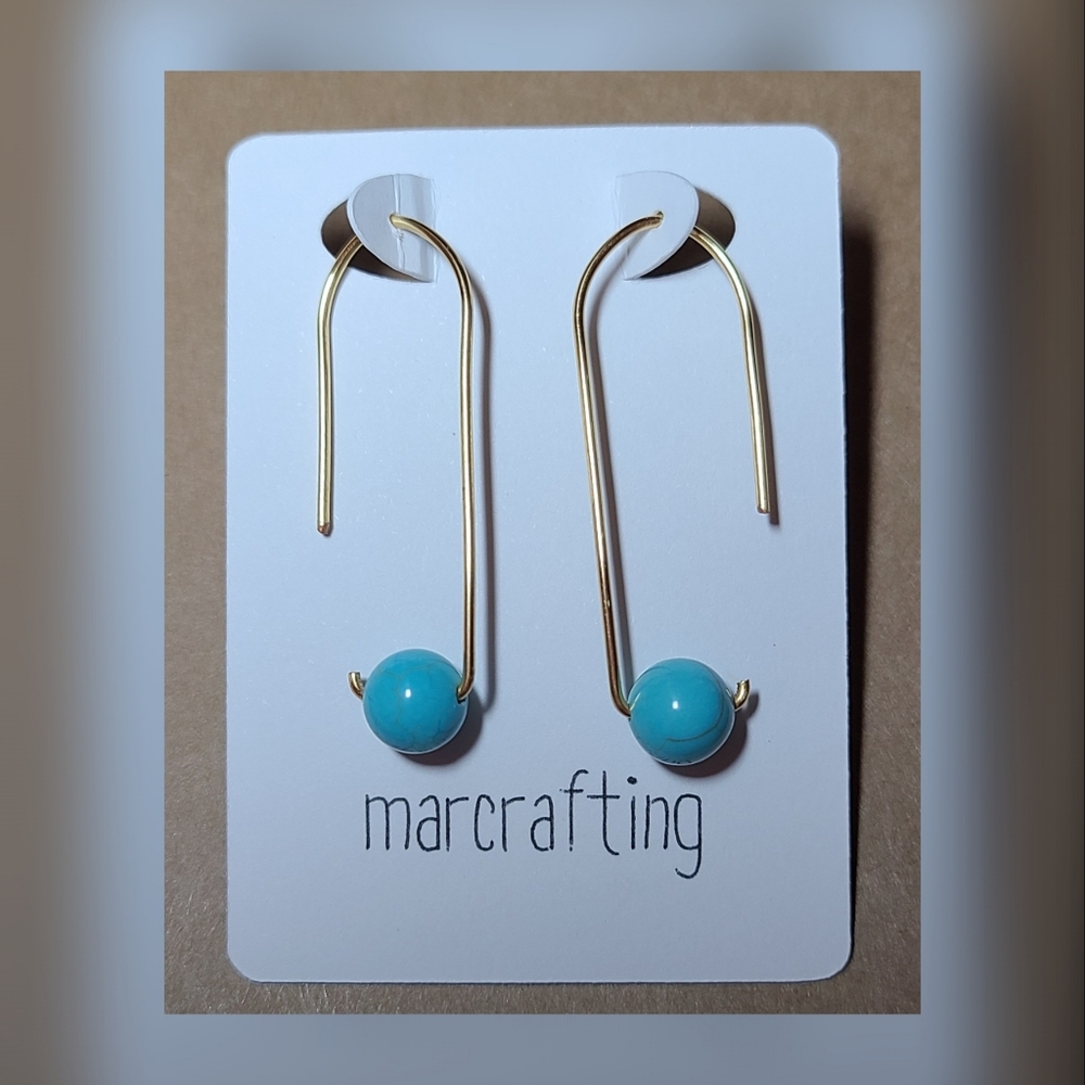 Minimalist Turquoise Dangle Earrings